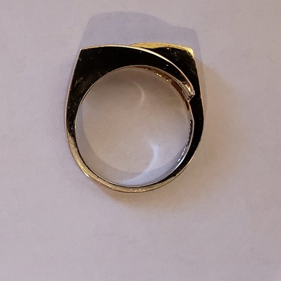 **SOLD**EFFY Diamond & Sapphire Ring Set in 2-Tone 14k Yellow & White Gold, 7.25 - Picture 8 of 9